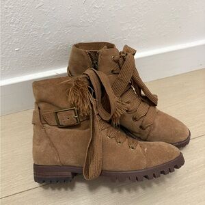 Splendid Celine Tan Lace Up Boots